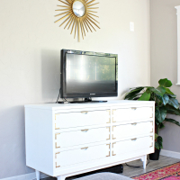 How to paint a dresser (inside the house!)