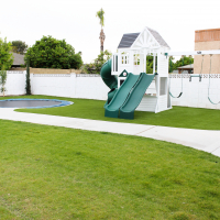 Modern Ranch House: Backyard phase 2- Painted Playset and New Pool Umbrellas