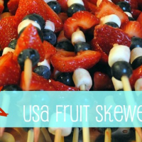 Red, White and Blueberry Fruit Skewers