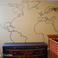 DIY World Map Wall Mural