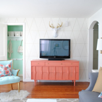 Coral and Mint Living Room Reveal