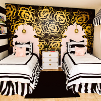 Black and Gold Girls Bedroom