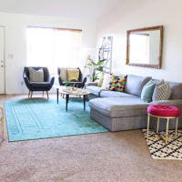 Colorful Mid Century Glam Living Room Makeover