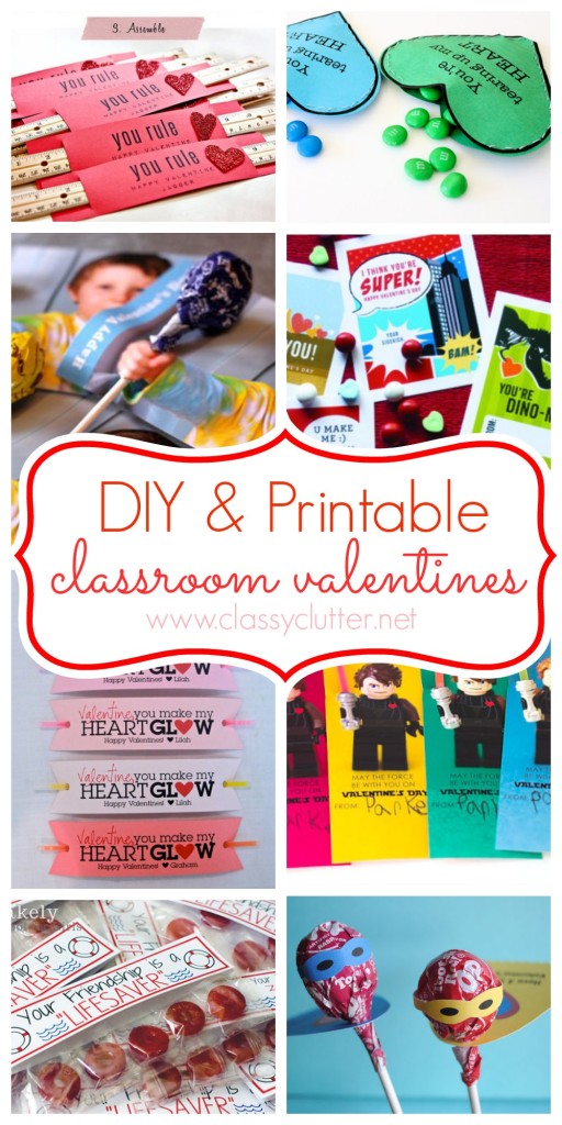DIY & Printable classroom valentines