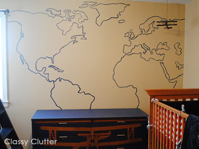 DIY World Map Wall Mural