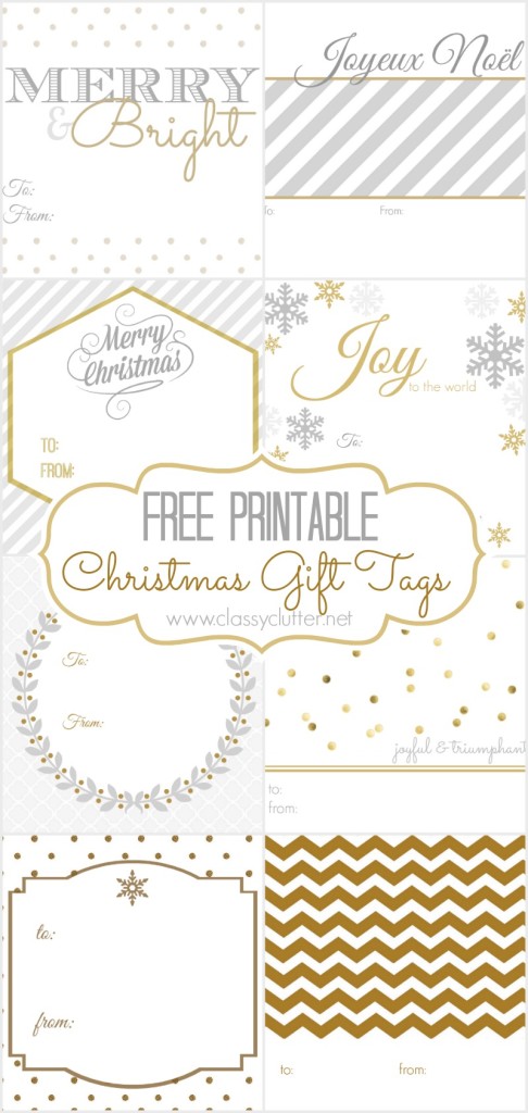 Free printable Christmas Gift Tags from Classy Clutter