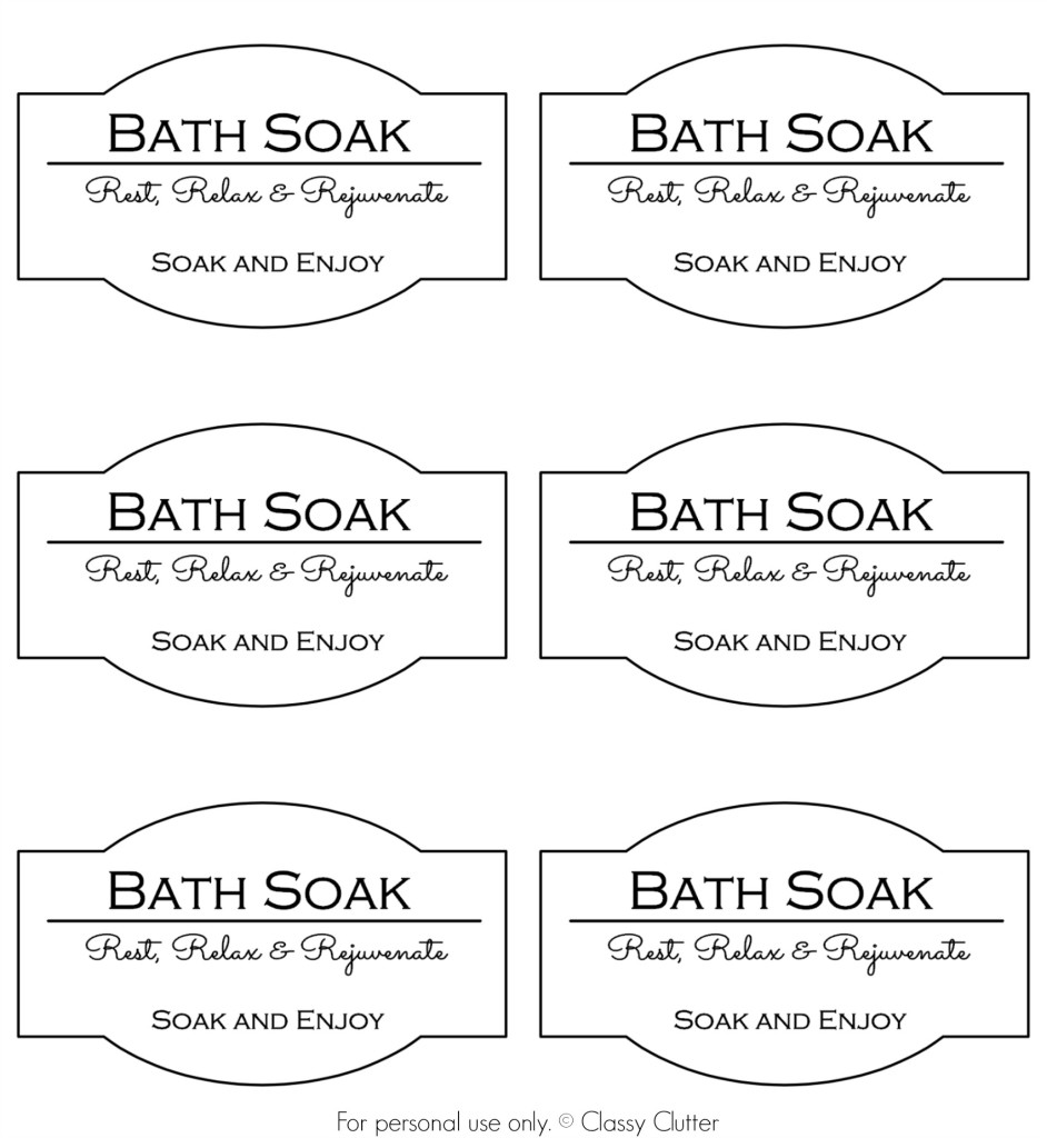 Bath Soak Printable