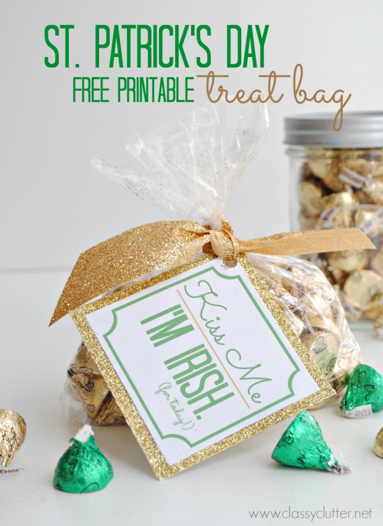 St Patricks Day Treat bag with free printable