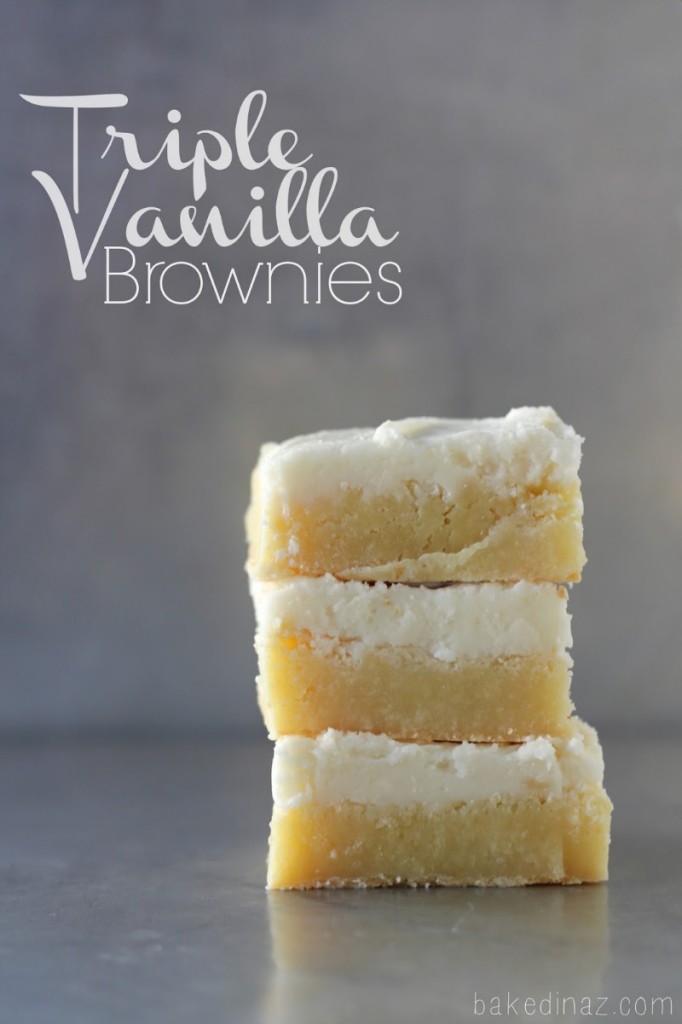 triple vanilla brownies