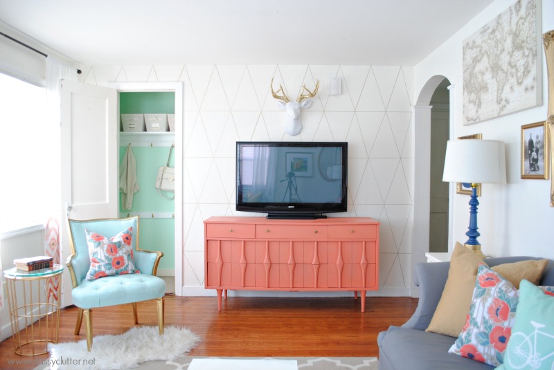 Coral and Mint Living Room Reveal