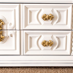 White and Gold Dresser- Master Bedroom PART 1