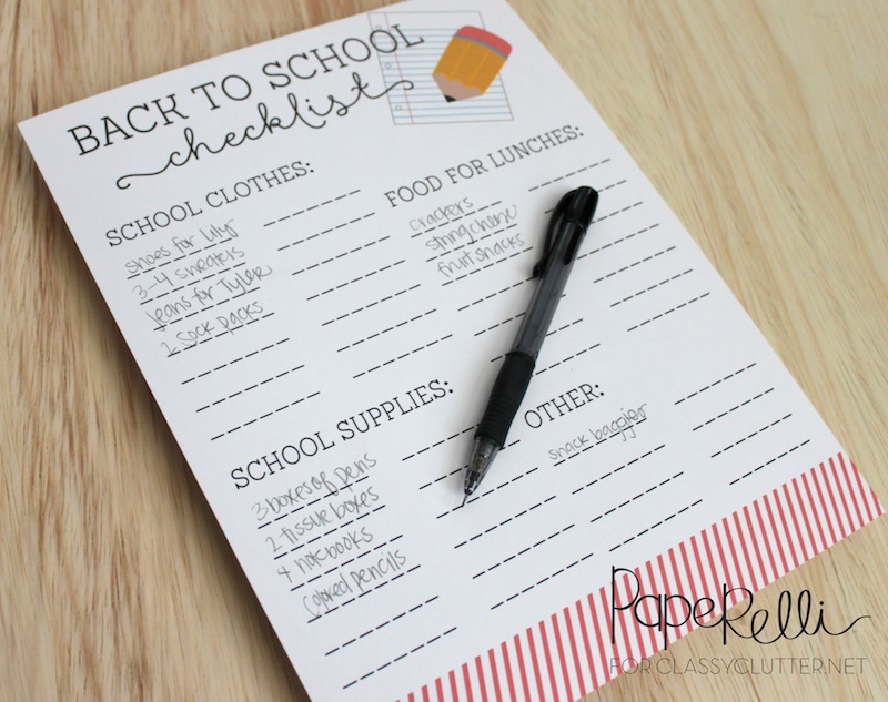 Back to School Printable - Checklist