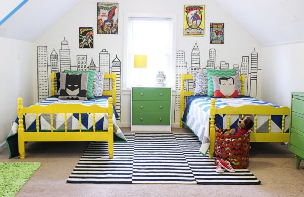Modern Superhero Boys Room