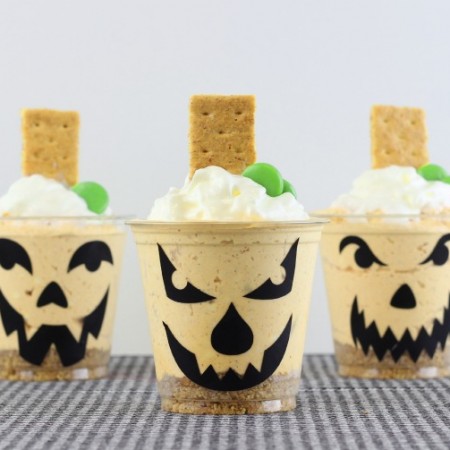 No-bake Pumpkin Cheesecake Jack-o-lanterns