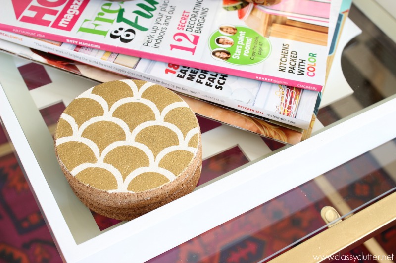 DIY Stenciled Coasters - great gift idea!