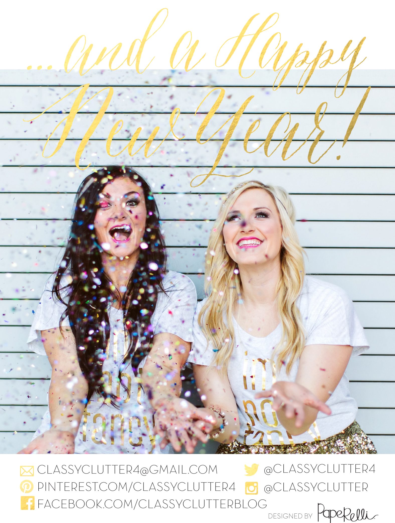 Classy Clutter Christmas Card - Aqua Text-2
