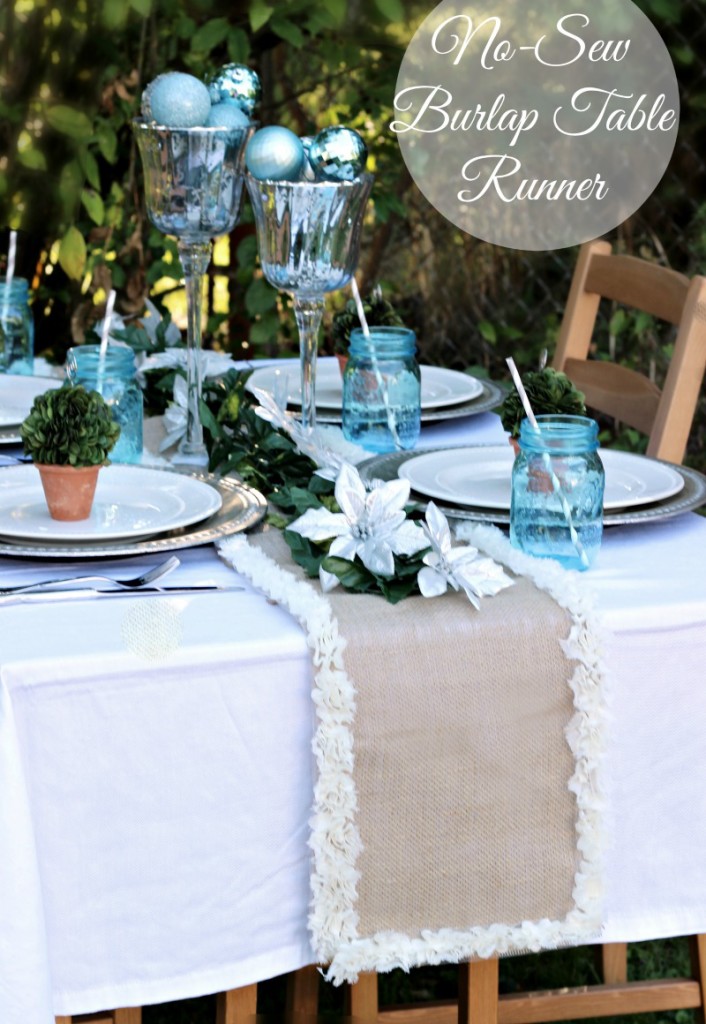 No Sew Burlap Table Runner