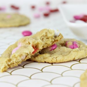 Easy Valentine’s Day M&M Cookies