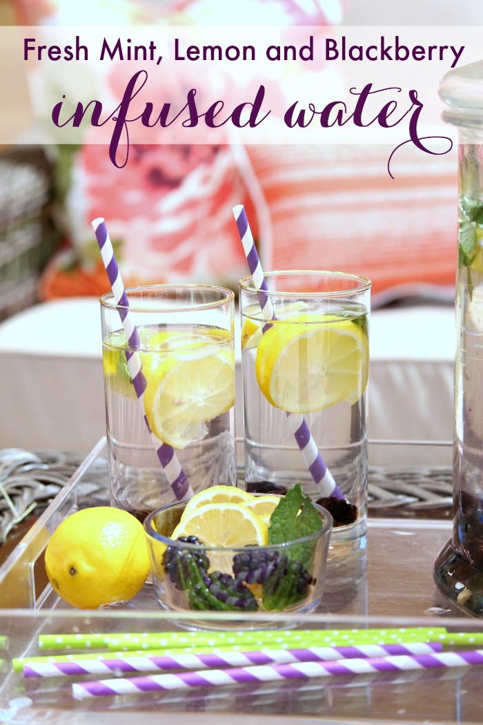 Fresh Mint, Lemon and Blackberry Infused Water