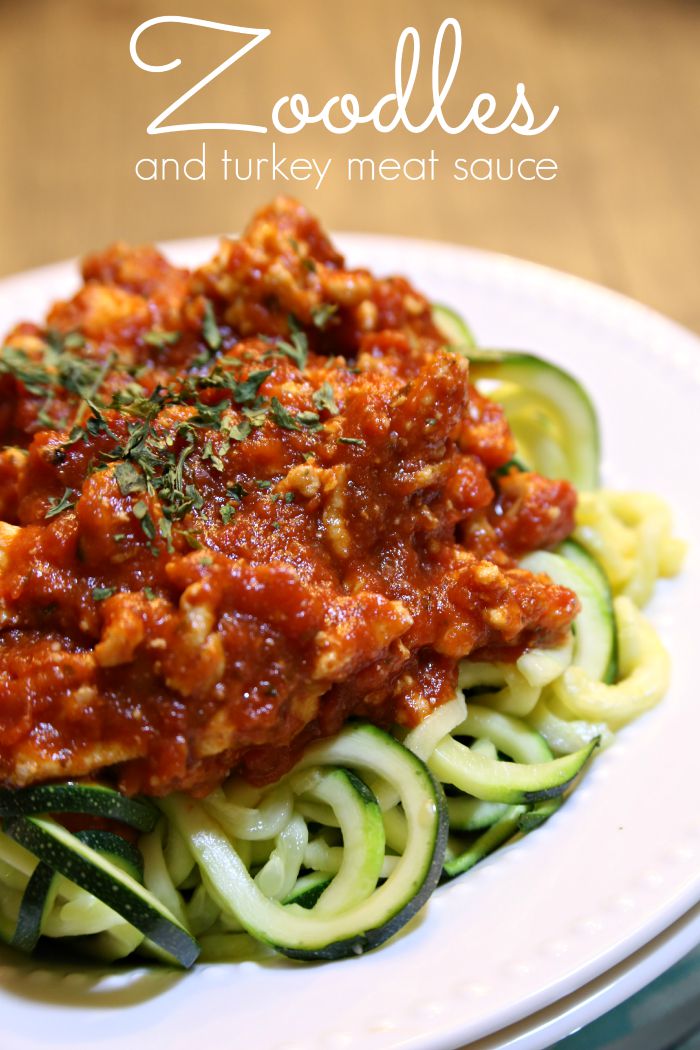 Healthy Recipes Zoodles With A Healthy Turkey Meat Sauce