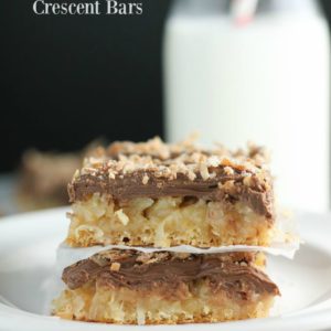 Chocolate Coconut Crescent Bars