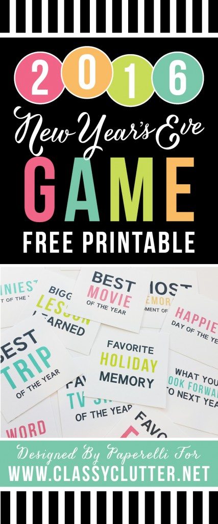 New Years Eve Printable Game by Paperelli for Classy Clutter