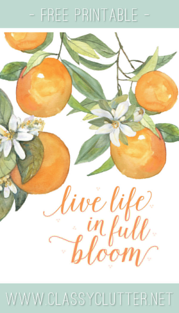 Live Life in Full Bloom Free Spring Printable