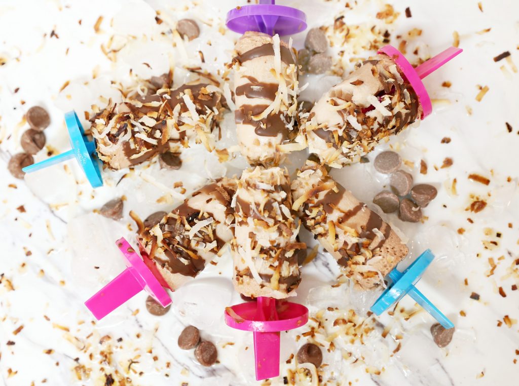 Toasted Coconut and Chocolate Popsicles