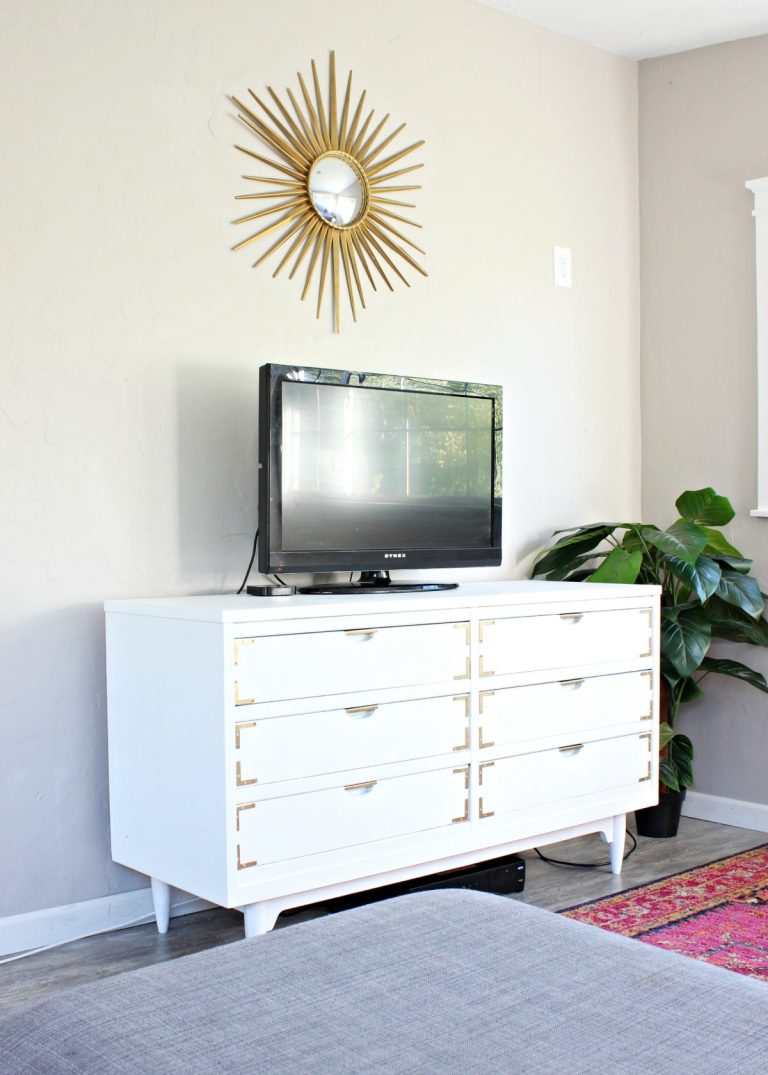 How to paint a dresser (inside the house!)