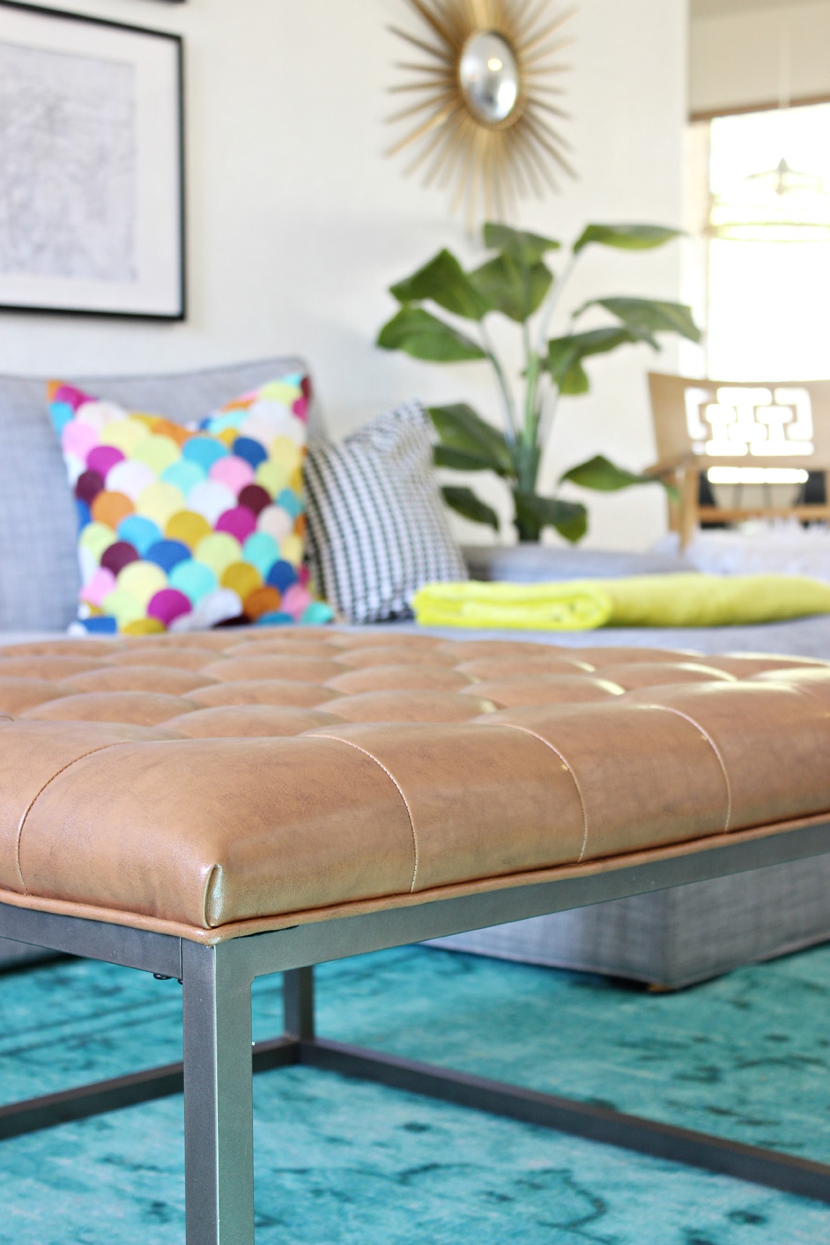 Brown Tufted Ottoman