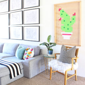 DIY Pixelated Cactus Artwork
