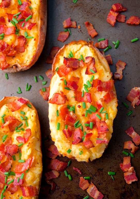 Cheddar and Bacon Twice-Baked Potatoes