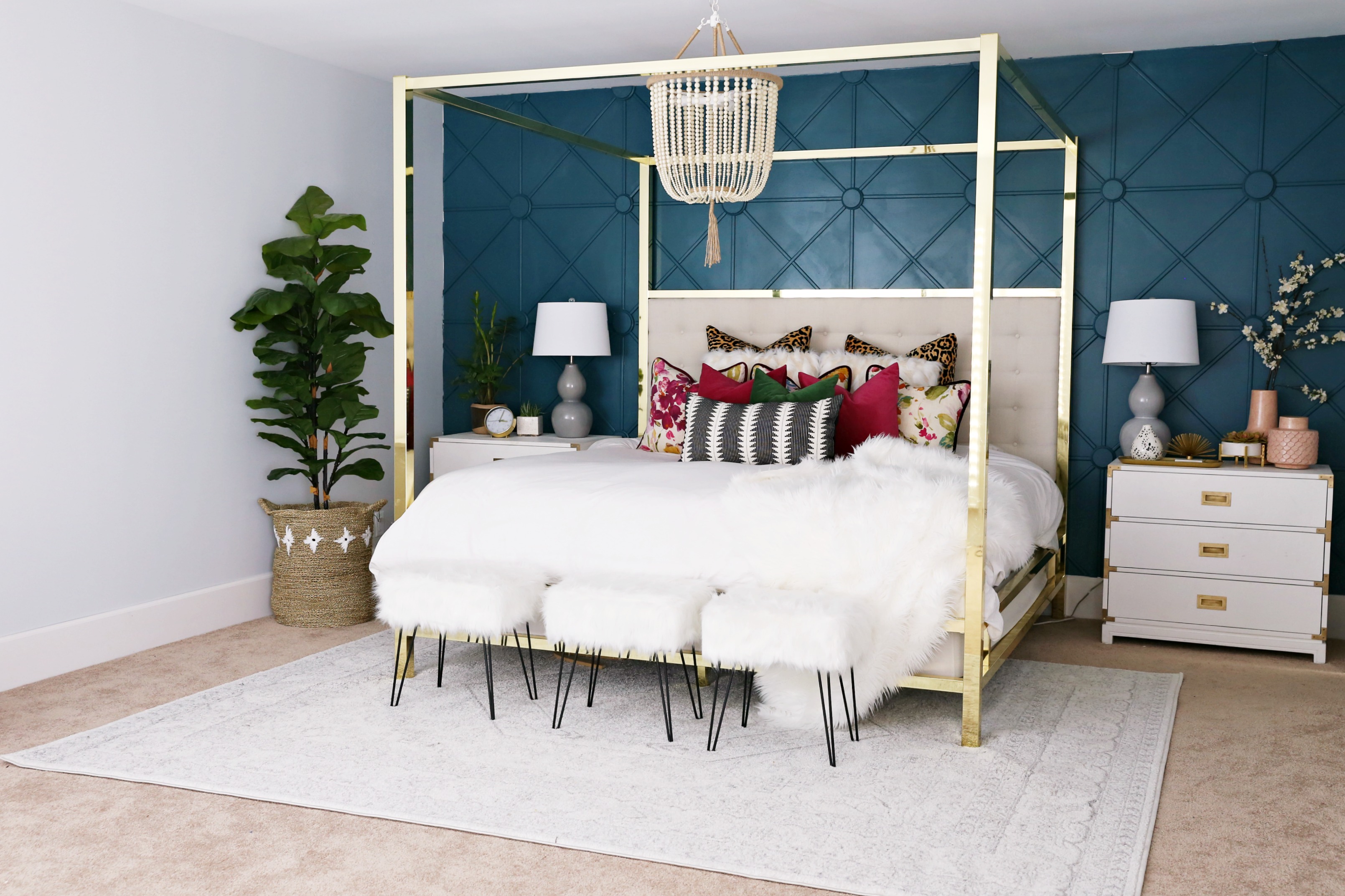 Master Bedroom Makeover With Awesome Accent Wall Classy Clutter