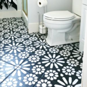 Modern Ranch Reno: Half Bathroom Flooring Done Cheap and Easy- Our $50 Makeover