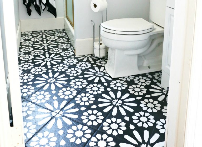 Modern Ranch Reno: Half Bathroom Flooring Done Cheap and Easy- Our $50 Makeover