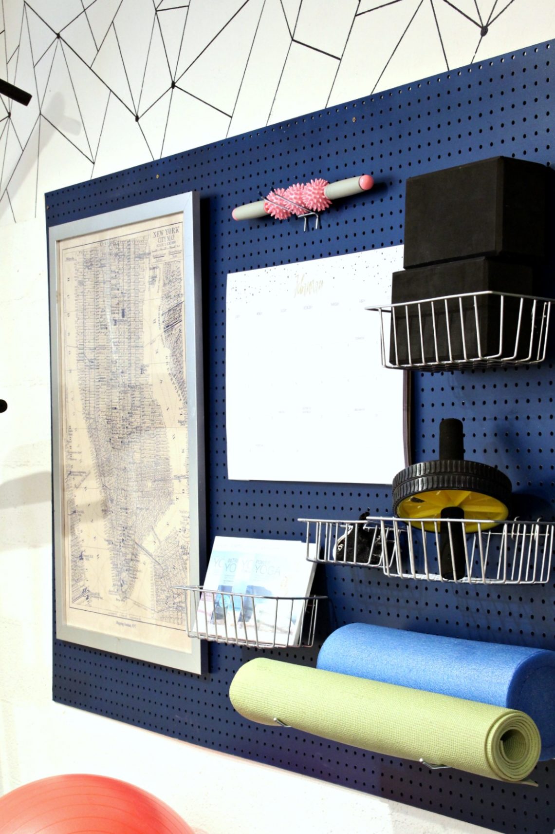 Easy DIY Project Home Gym Organizer using a pegboard