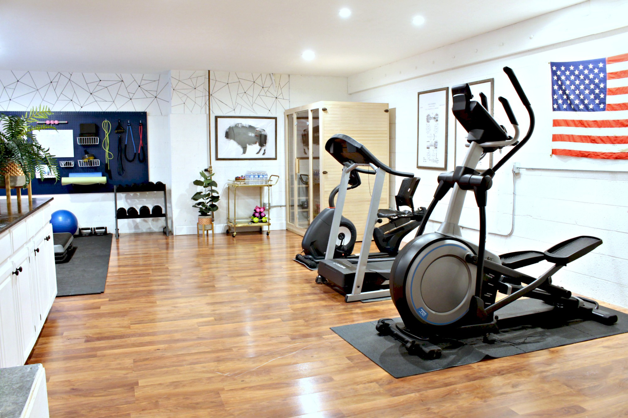 Easy DIY Project Home Gym Organizer using a pegboard