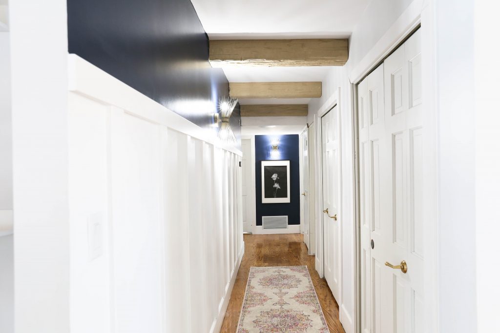 Choosing a paint color with Behr Paint- Hallway Makeover with Classy Clutter