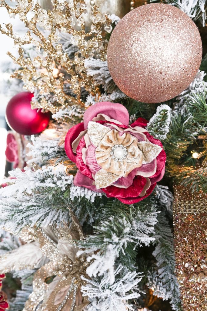 Florals on DIY Christmas Tree
