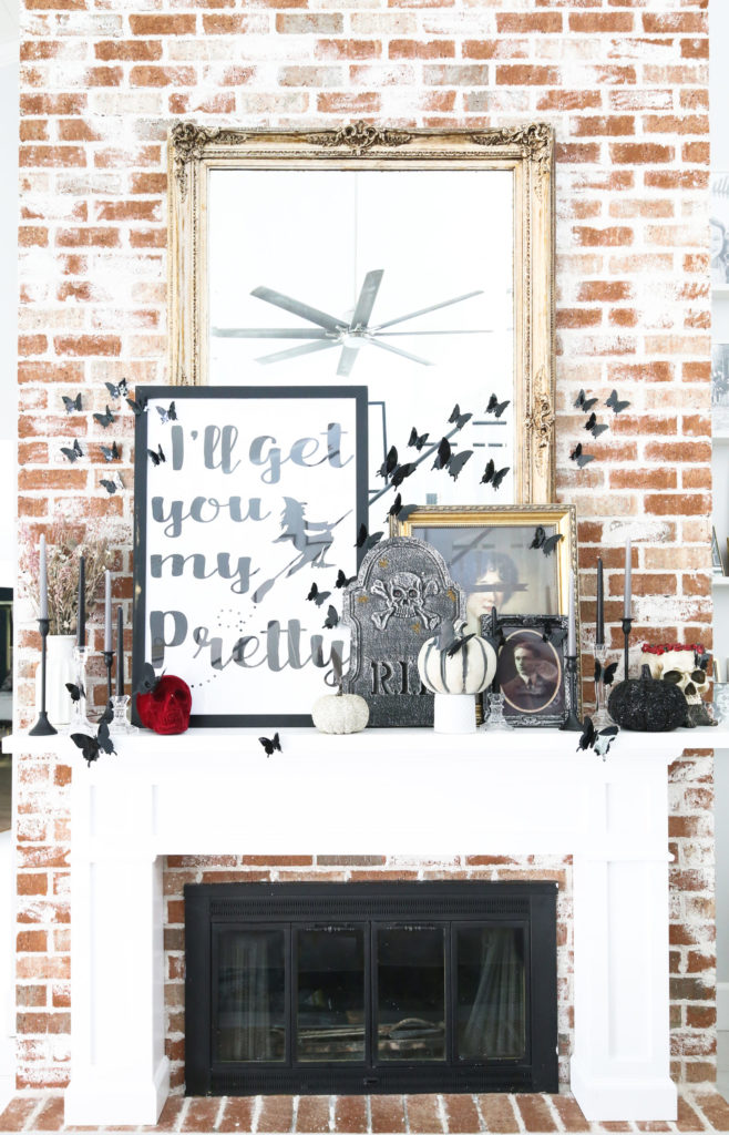 Black Butterflies For A Halloween Inspired Mantle